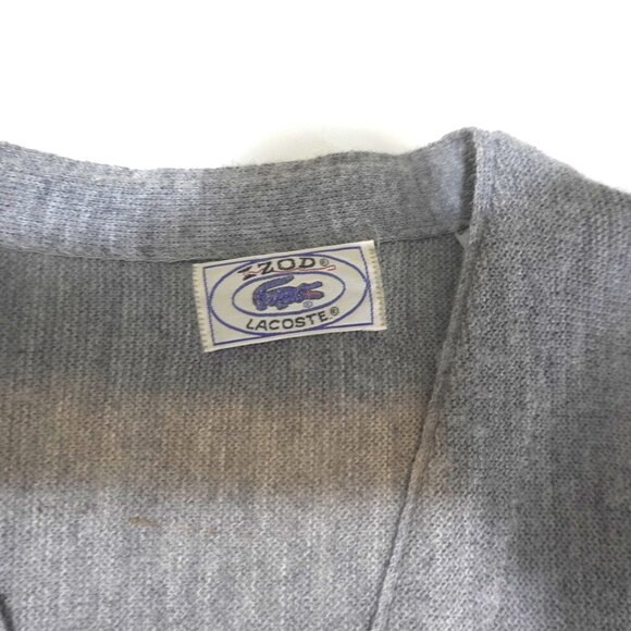 Menswear Vintage Gray Izod Lacoste Button Down Cardigan Sweater Sz L - Picture 5 of 5